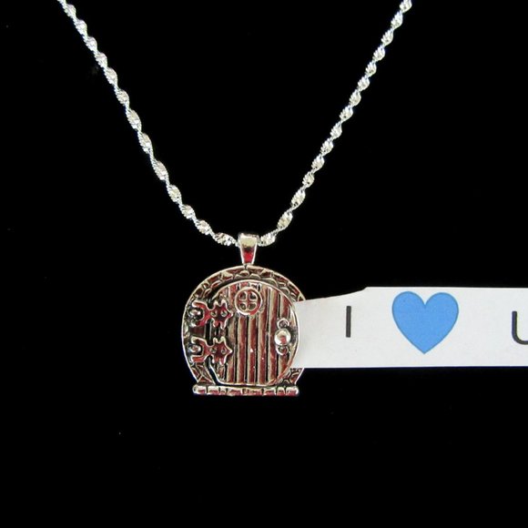 Fairy door pendant locket in silver metal - 16" silver chain-secret message! NEW - Picture 2 of 8